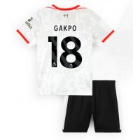 Camisa de Futebol Liverpool Cody Gakpo #18 Equipamento Alternativo Infantil 2024-25 Manga Curta (+ Calças curtas)